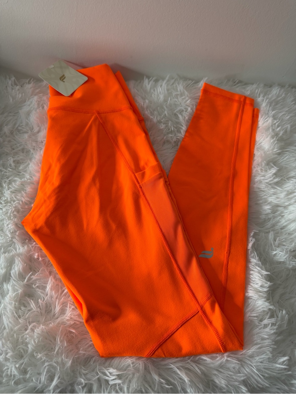 Fabletics Kids Neon Orange Active Leggings